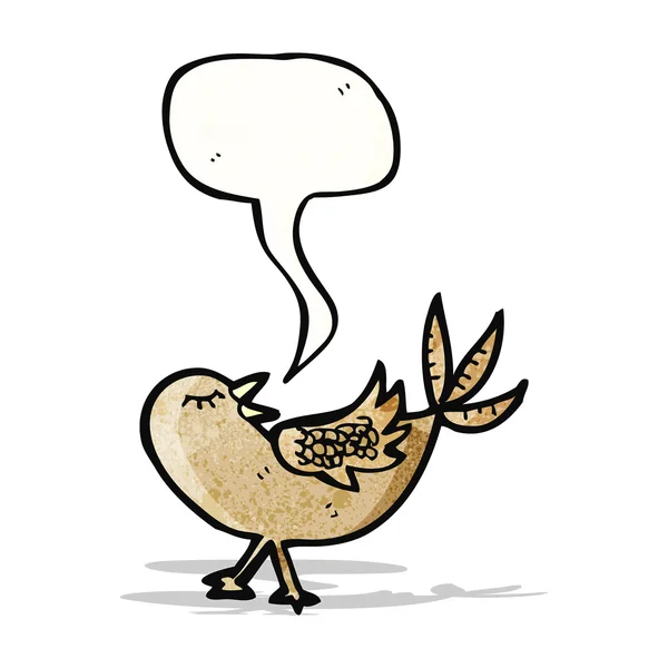 Oiseau chanteur de dessin animé — Image vectorielle