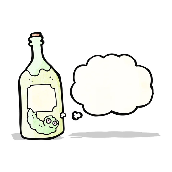 Karikatür Tekila şişesi ile solucan — Stok Vektör