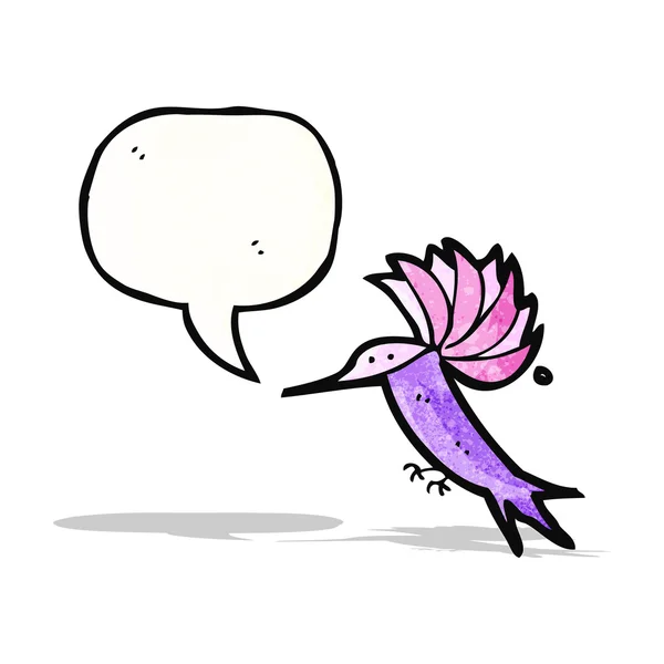 Karikatür hummingbird ile konuşma balonu — Stok Vektör
