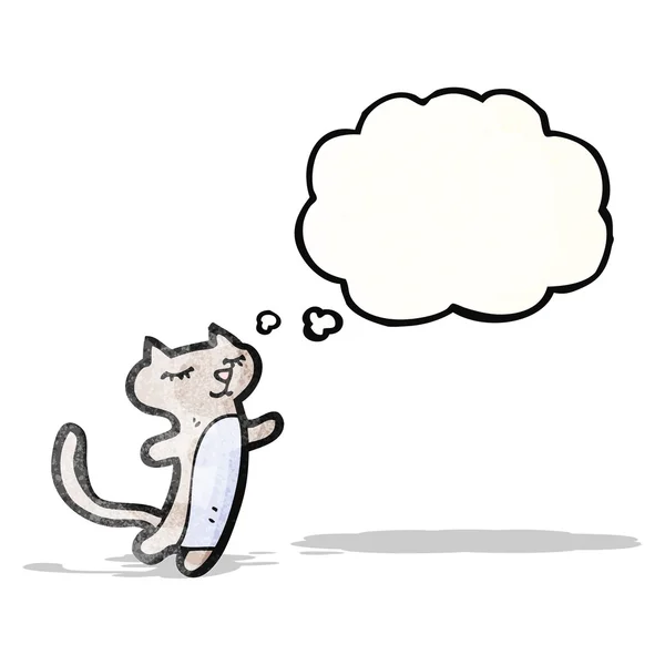 Düşünce balonu (raster sürümü ile karikatür kedi) — Stok Vektör