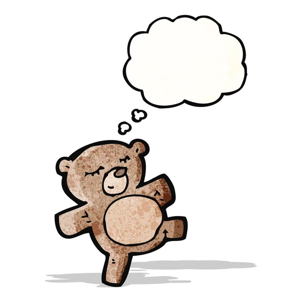 Cute cartoon teddy bear with thought bubble — Stock Vector