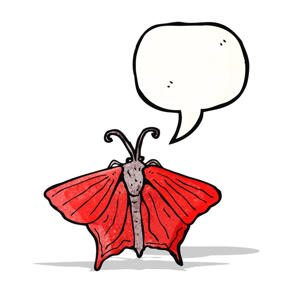 Cartoon butterfly with speech bubble — Stock Vector