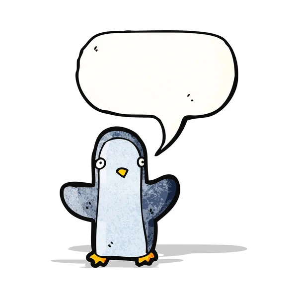 Pinguim com bolha de fala desenhos animados — Vetor de Stock