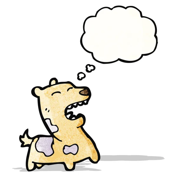 Cão dos desenhos animados com bolha pensamento — Vetor de Stock