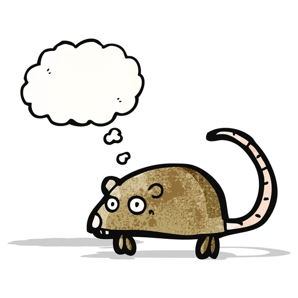 Mouse cartone animato con bolla di pensiero — Vettoriale Stock