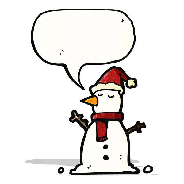 Snowman with speech bubble — Stock Vector