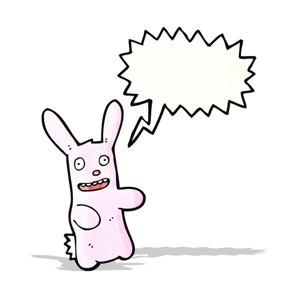 Divertido conejo rosa de dibujos animados — Vector de stock