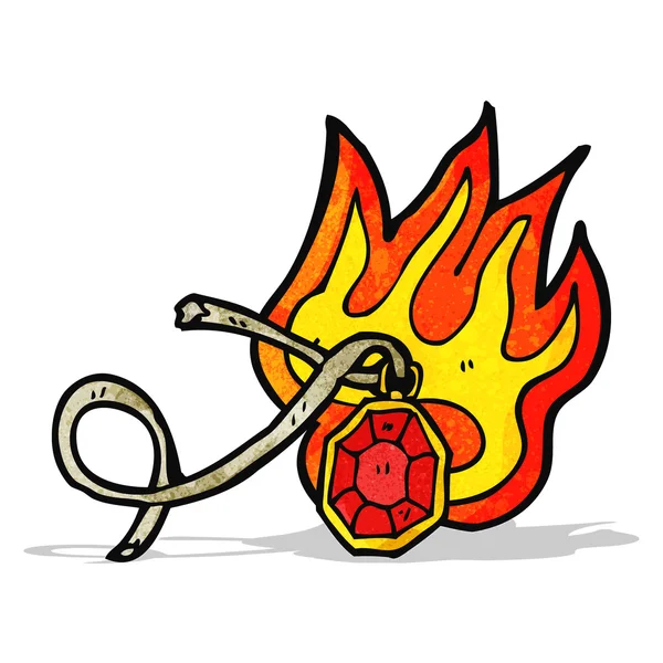 Hořící gem kreslený — Stockový vektor