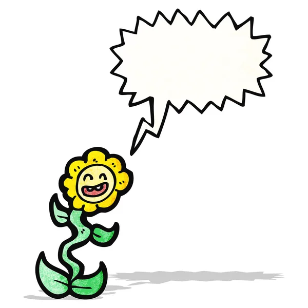 Cartoon flower with face — Stock Vector