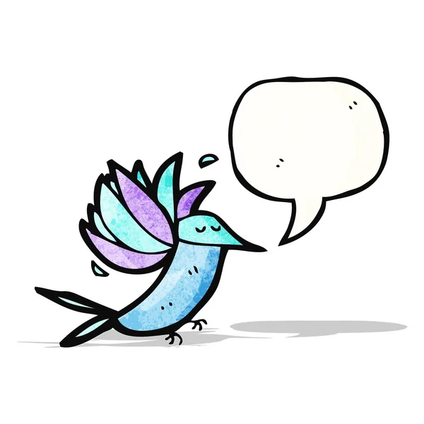 Cartoon-Kolibri mit Sprechblase — Stockvektor