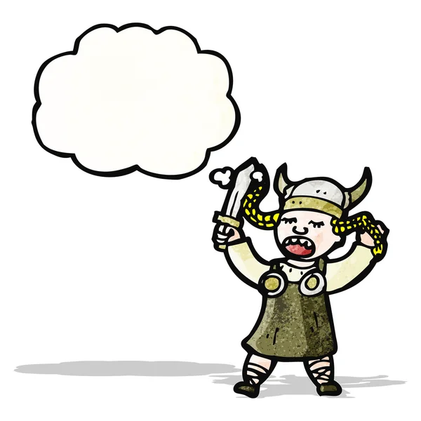 Cartoon viking girl — Stock vektor