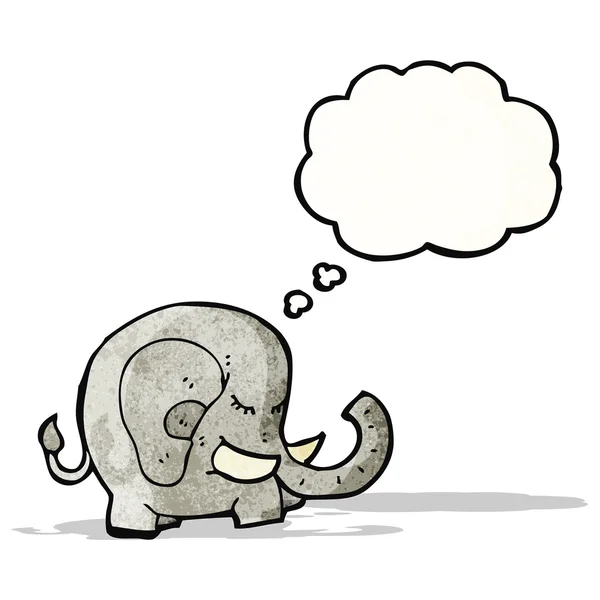 Cartoon olifant met gedachte bubble — Stockvector