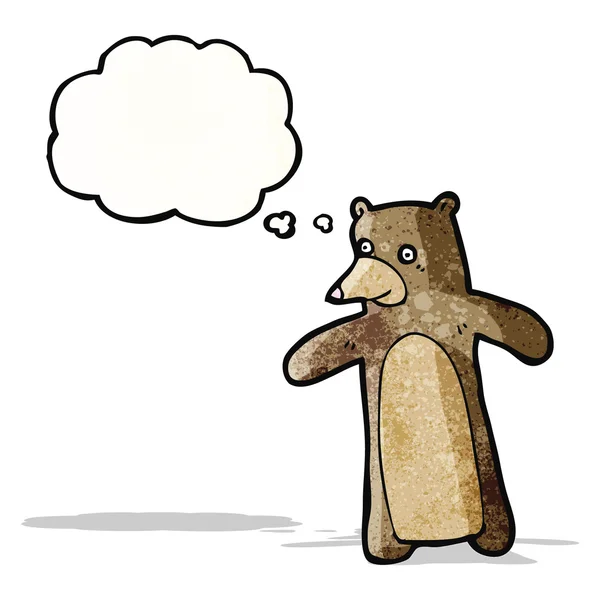 Мультяшний ведмідь з бульбашкою думок — стоковий вектор