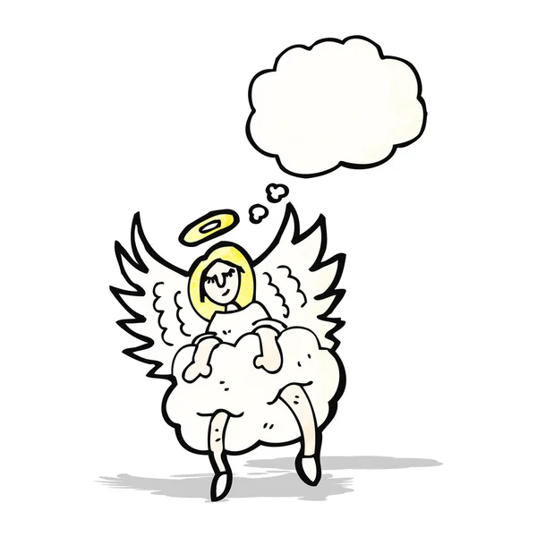 Angel on cloud cartoon — Stock Vector