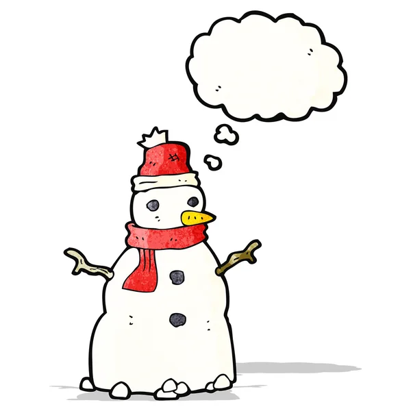 Boneco de neve dos desenhos animados — Vetor de Stock
