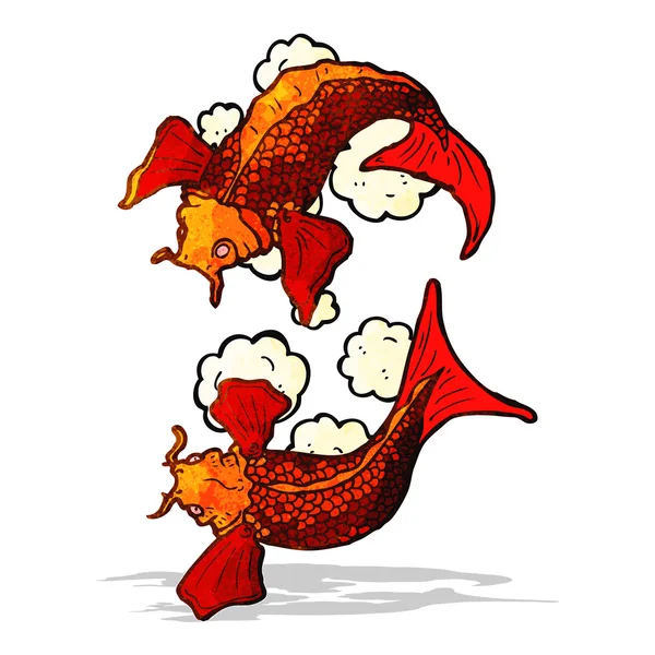 Koi carpa tatuaggio illustrazione — Vettoriale Stock