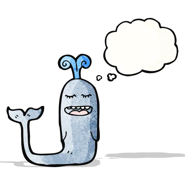Delfino con bolla di pensiero cartone animato — Vettoriale Stock