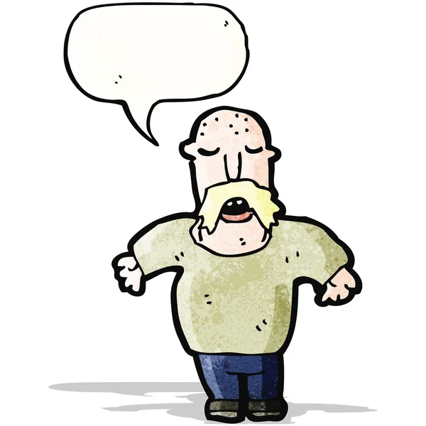 Hombre de dibujos animados con burbuja de habla — Vector de stock