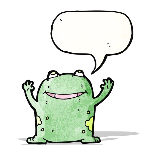 Frog with speech bubble cartoon — Stock Vector
