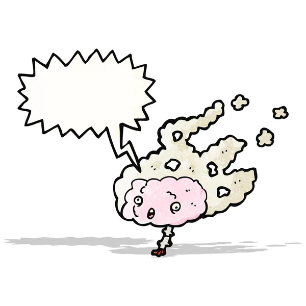 Steaming brain with speech bubble — Stock Vector