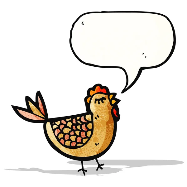 Pollo con caricatura de burbuja de habla — Vector de stock