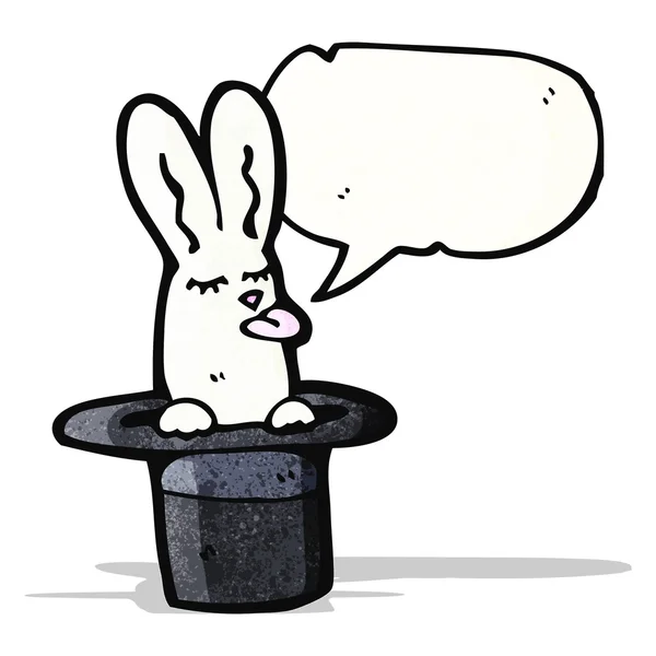 Coniglio cartone animato in cilindro — Vettoriale Stock