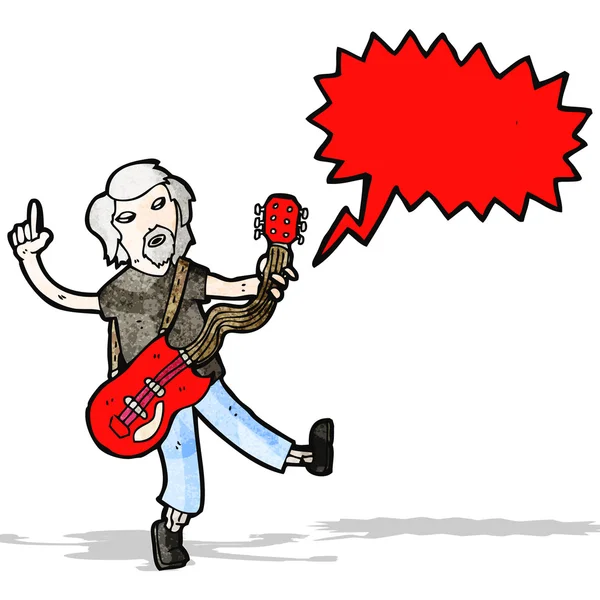 Cartoon electric guitar player — Stock Vector