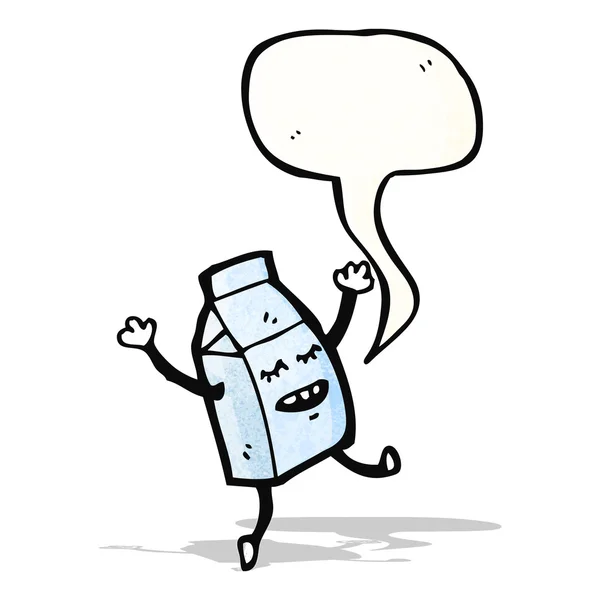 Milk carton cartoon character — Stock Vector