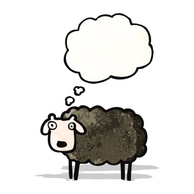 çizgi film siyah koyun