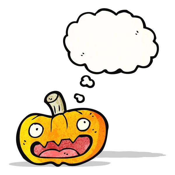 Spooky halloween pompoen cartoon — Stockvector