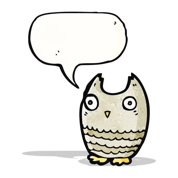 Cartoon owl with speech bubble — Stock Vector