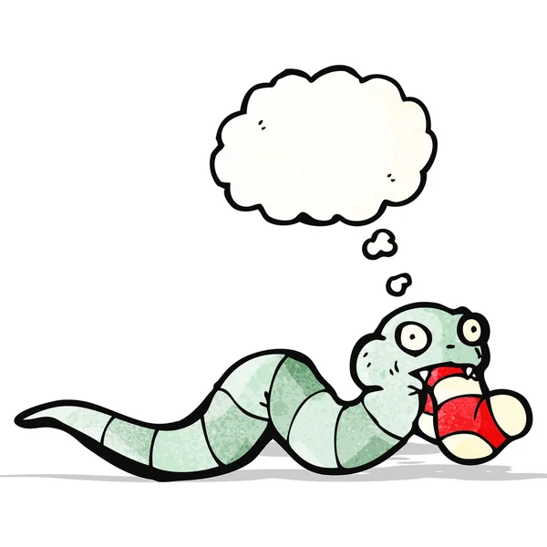 Cartoon snake with sock in mouth — Wektor stockowy