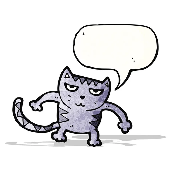 Cartoon cat with speech bubble — Stock Vector