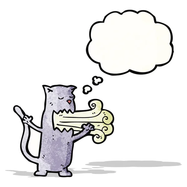 Γάτα γελοιογραφία με κακή αναπνοή — Διανυσματικό Αρχείο