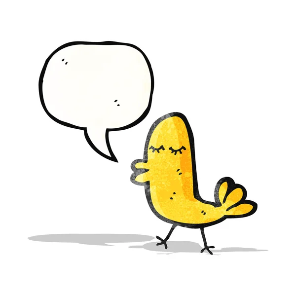 Pájaro cantando dibujos animados — Vector de stock