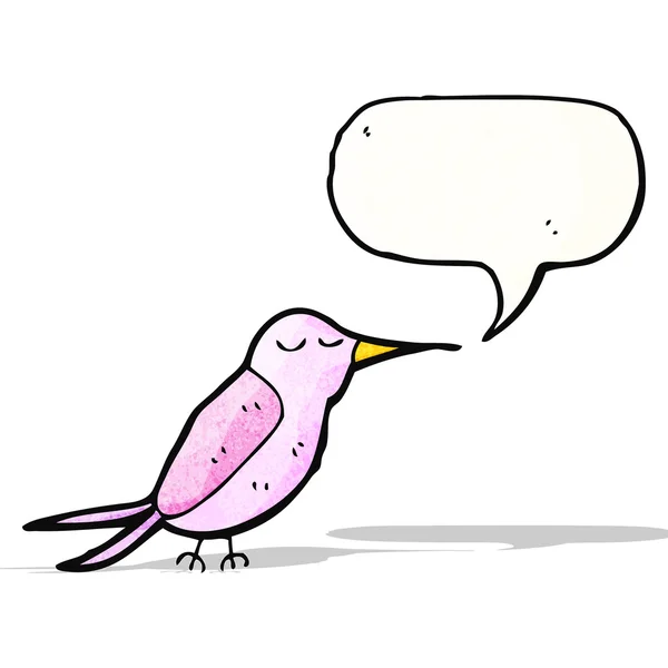 Dessin animé colibri avec bulle de parole — Image vectorielle