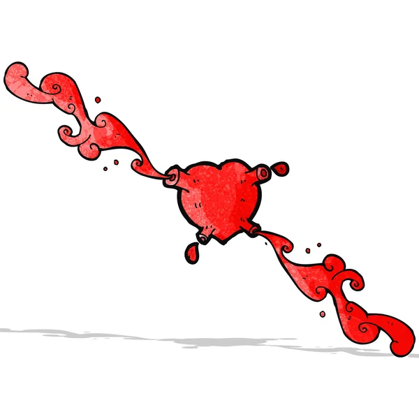 Cuore pompaggio del sangue cartone animato — Vettoriale Stock