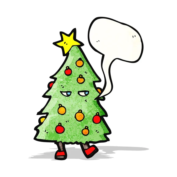 Christmas tree with speech bubble — Stock Vector