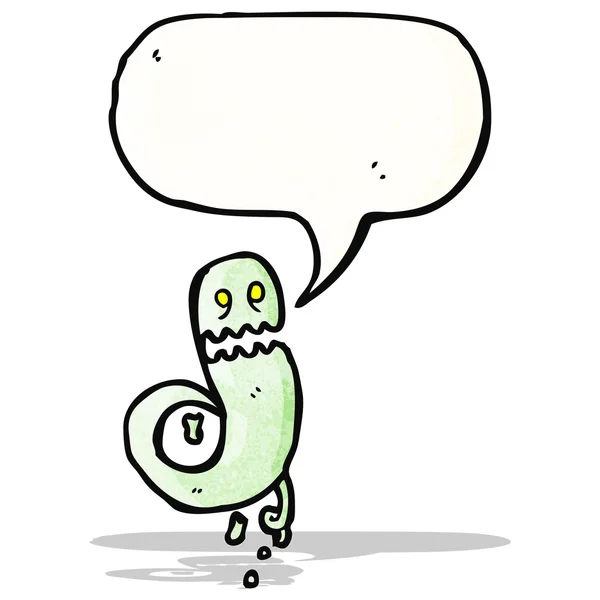 Ghost with speech bubble cartoon — Stock Vector