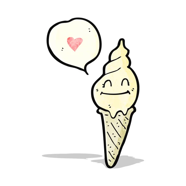 Personaje cono de helado de dibujos animados — Vector de stock