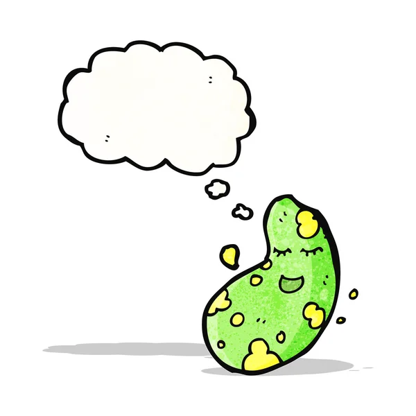 Karikatür mikrop ile düşünce balonu — Stok Vektör