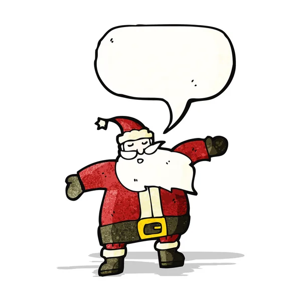 Caricature Père Noël avec bulle de parole — Image vectorielle