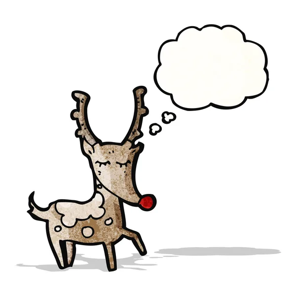 Reindeer with speech bubble cartoon — Stock Vector