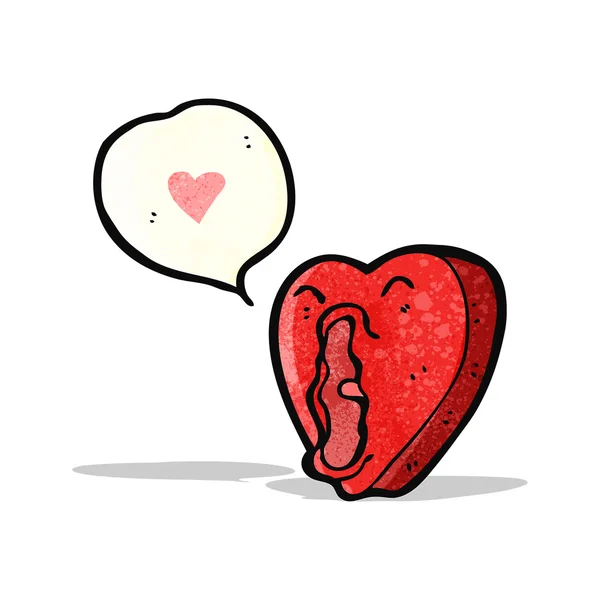 Funny cartoon love heart — Stock Vector