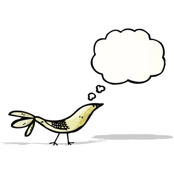 Pájaro de dibujos animados con burbuja de pensamiento — Vector de stock