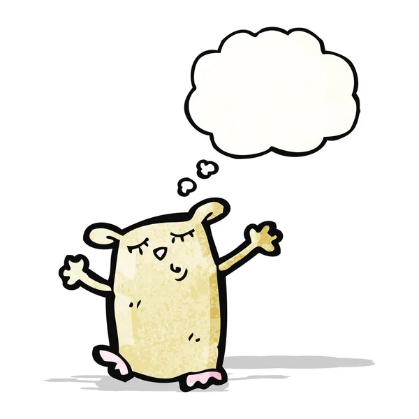 Cartoon hamster med tankebubbla — Stock vektor