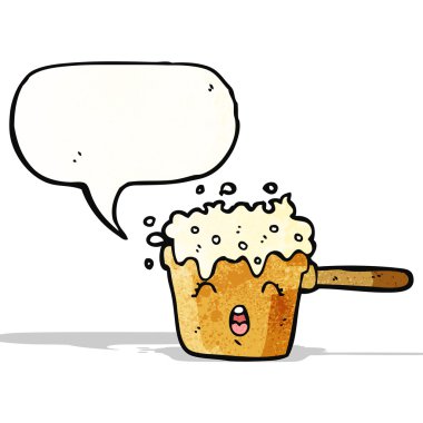 sıcak mutfak pan ile konuşma balonu