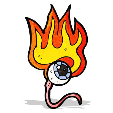 karikatür yanan göz küresi