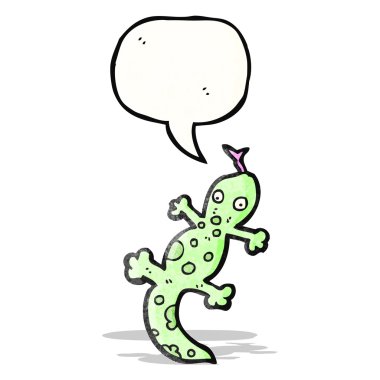 karikatür kertenkele ile konuşma balonu