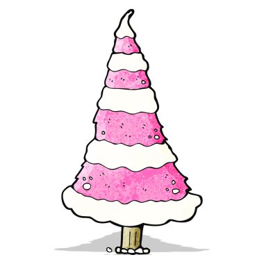 pembe Noel ağacı karikatür